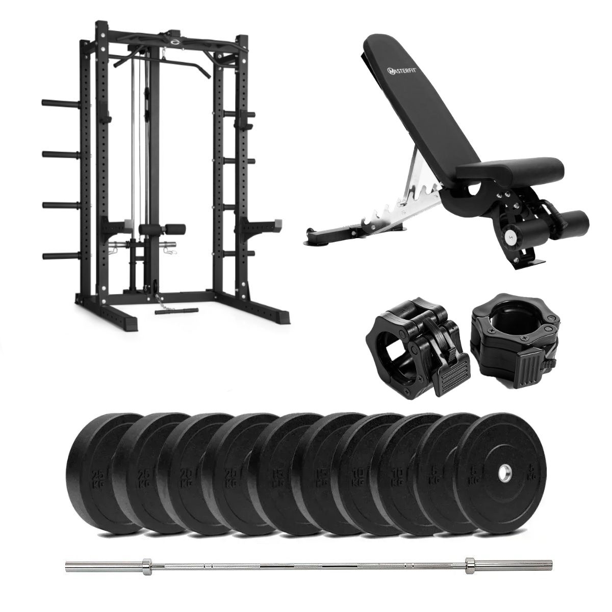 HR 500 Half Rack Bumper med benk og nedtrekk - 150 kg