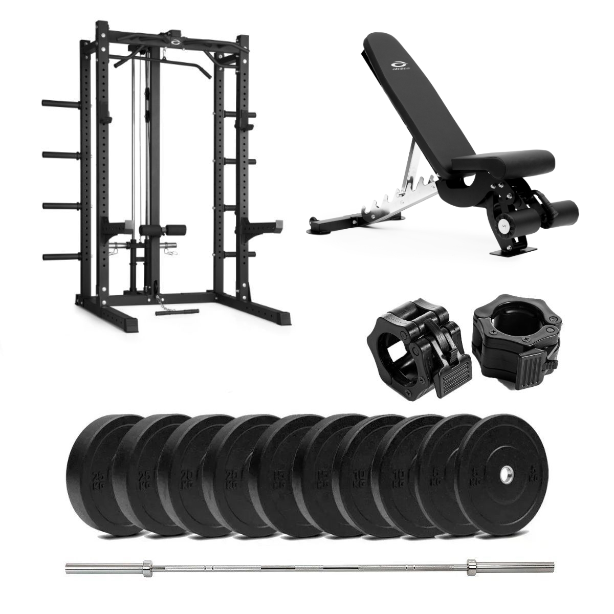 HR 500 Half Rack Bumper med benk og nedtrekk - 150 kg